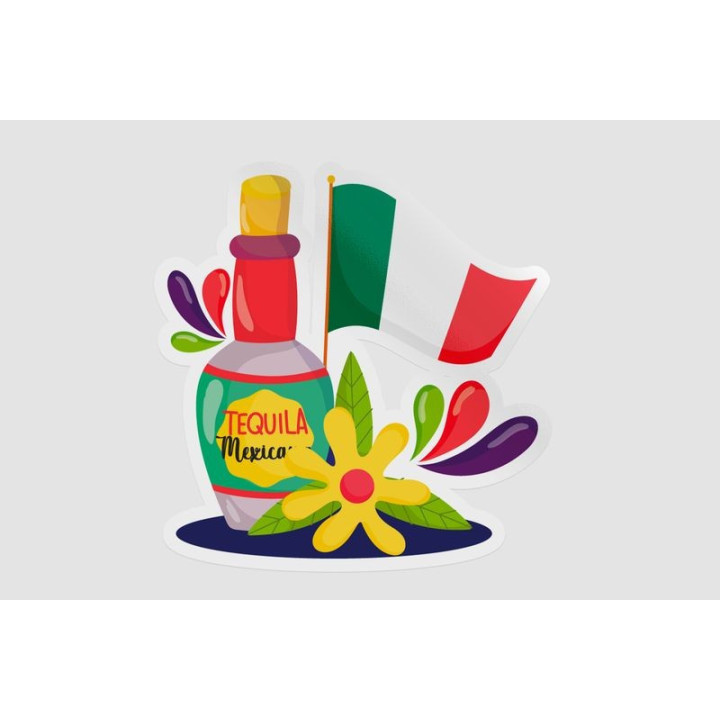 Mexico Flag Style 49 Sticker - DecalsHouse