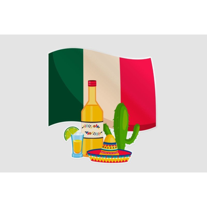 Mexico Flag Style 53 Sticker - DecalsHouse