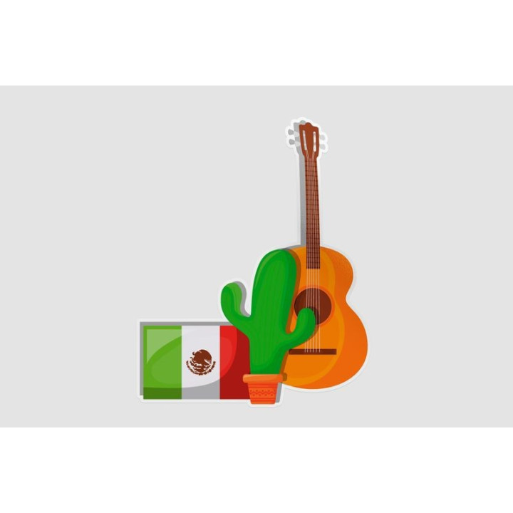 Mexico Flag Style 61 Sticker - DecalsHouse
