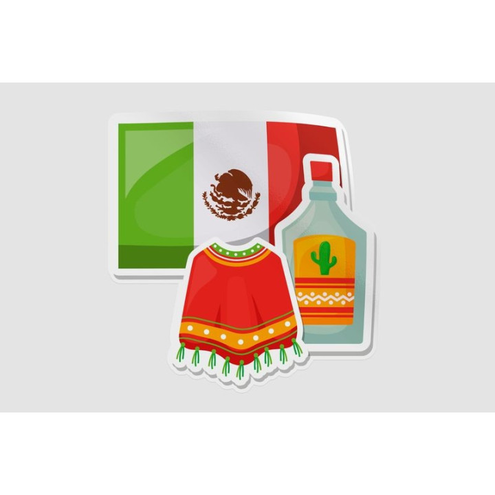 Mexico Flag Style 62 Sticker - DecalsHouse