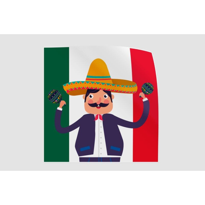 Mexico Flag Style 64 Sticker - DecalsHouse