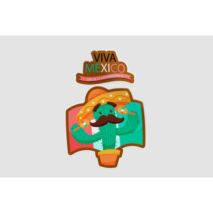 Mexico Flag Style 8 Sticker - DecalsHouse