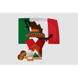 Mexico Flag Style 82 Sticker - DecalsHouse