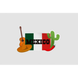 Mexico Flag Style 84 Sticker - DecalsHouse