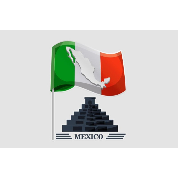 Mexico Flag Style 85 Sticker - DecalsHouse
