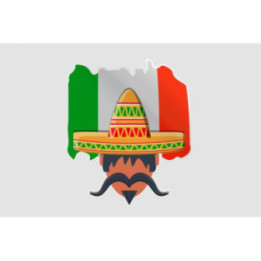 Mexico Flag Style 88 Sticker - DecalsHouse