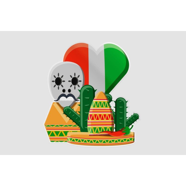 Mexico Flag Style 89 Sticker - DecalsHouse