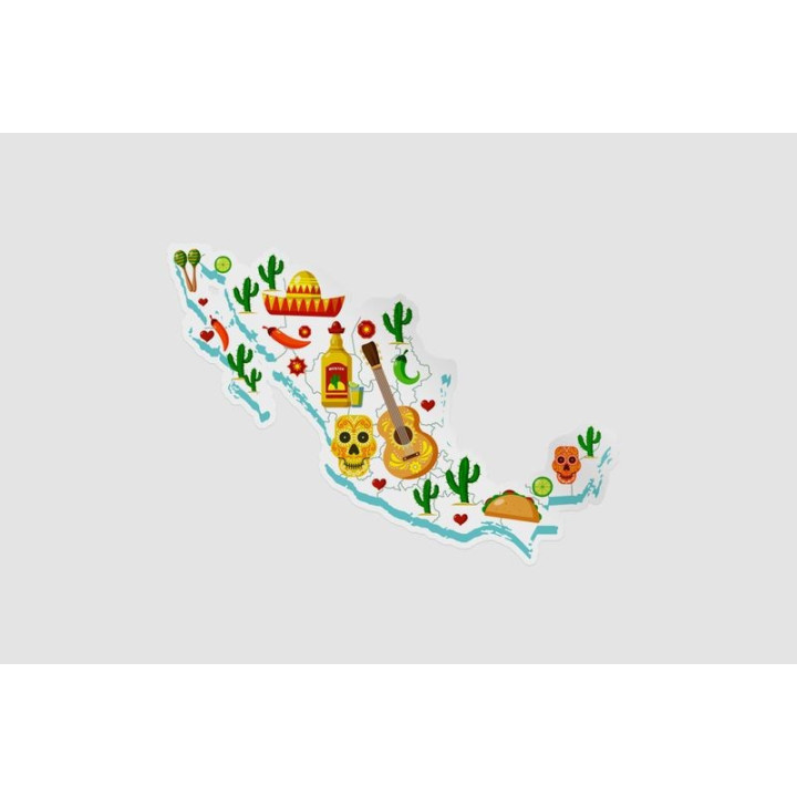 Mexico Map Style 39 Sticker - DecalsHouse