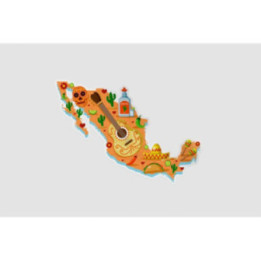 Mexico Map Style 40 Sticker - DecalsHouse