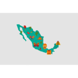 Mexico Map Style 41 Sticker - DecalsHouse