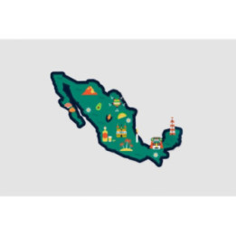 Mexico Map Style 42 Sticker - DecalsHouse