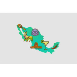 Mexico Map Style 43 Sticker - DecalsHouse