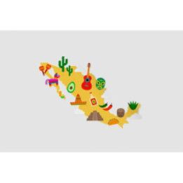 Mexico Map Style 44 Sticker - DecalsHouse