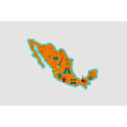 Mexico Map Style 45 Sticker - DecalsHouse