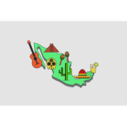 Mexico Map Style 52 Sticker - DecalsHouse