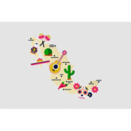 Mexico Map Style 54 Sticker - DecalsHouse