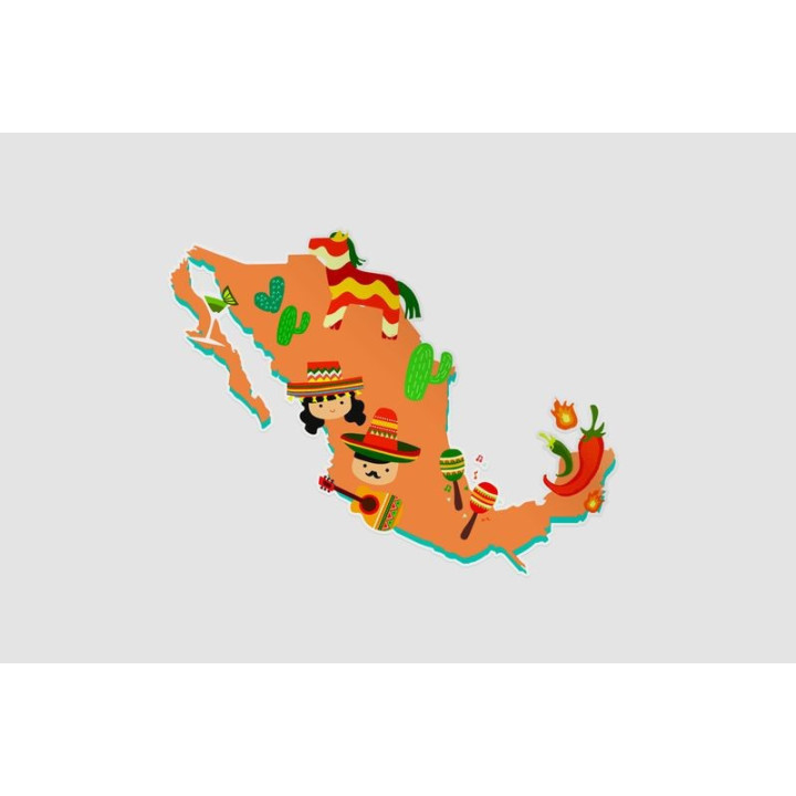 Mexico Map Style 57 Sticker - DecalsHouse