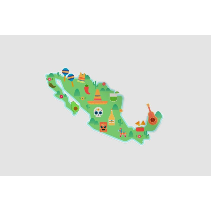 Mexico Map Style 60 Sticker - DecalsHouse