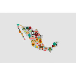 Mexico Map Style 70 Sticker - DecalsHouse