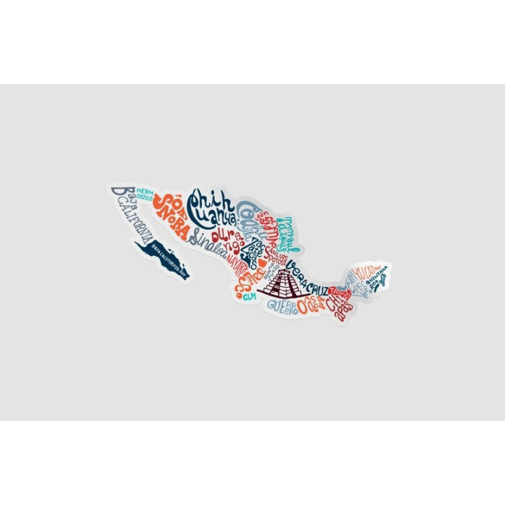 Mexico Map Style 73 Sticker - DecalsHouse