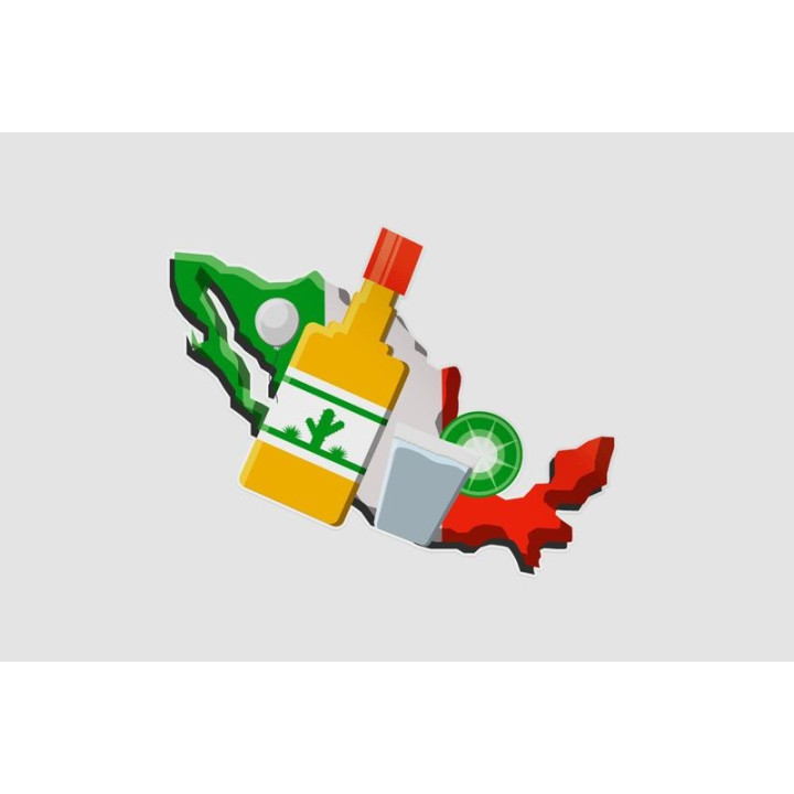 Mexico Map Style 74 Sticker - DecalsHouse