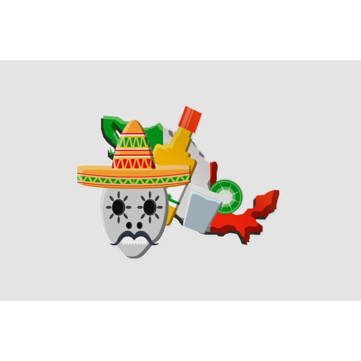 Mexico Map Style 77 Sticker - DecalsHouse