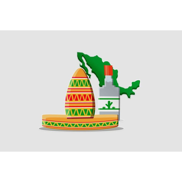 Mexico Map Style 79 Sticker - DecalsHouse