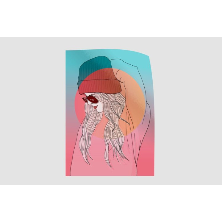 Modern Girl Illustration Stickers – Fashion Art Decals (2-Pack)