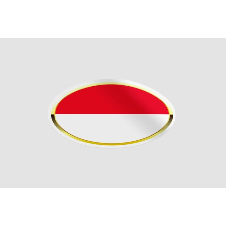 Monaco Flag Badge Style 2 Sticker - DecalsHouse