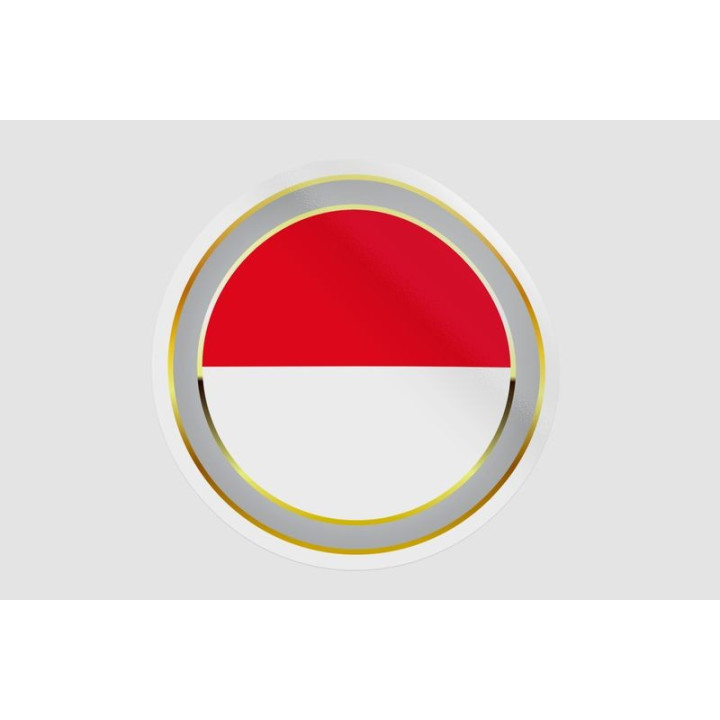 Monaco Flag Badge Style 3 Sticker - DecalsHouse
