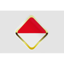 Monaco Flag Badge Style 9 Sticker - DecalsHouse