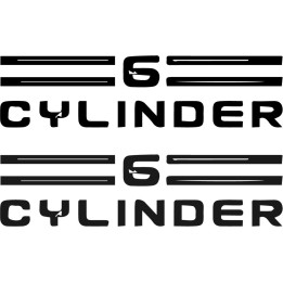 6 Cylinder Stickers – V6 Straight-Six Engine Decals (2-Pack)