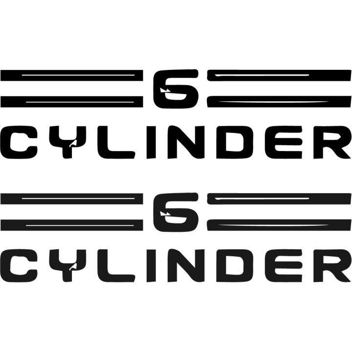 6 Cylinder Stickers – V6 Straight-Six Engine Decals (2-Pack)