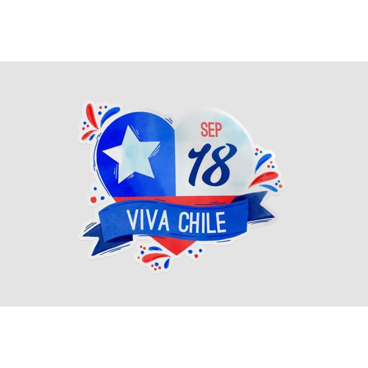 National Day Of Chile And Their Flag Sticker - DecalsHouse