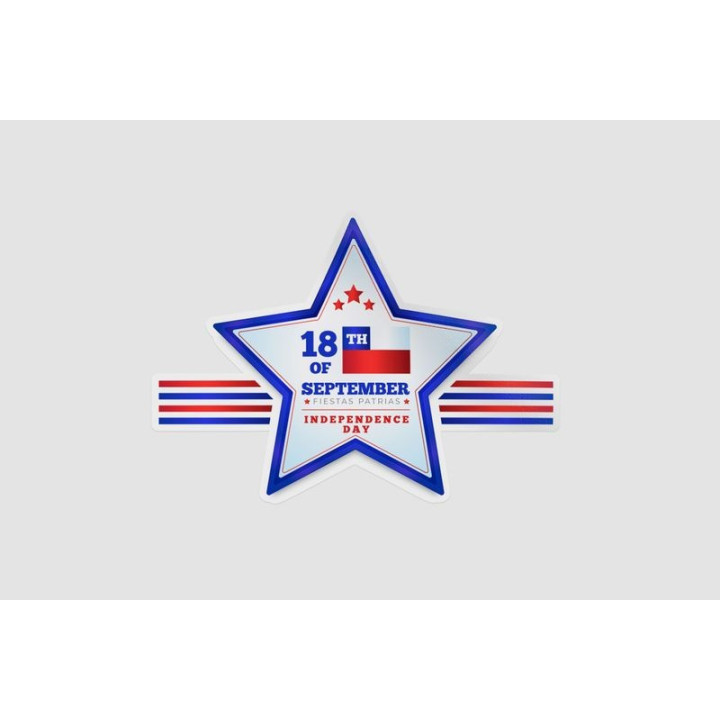 National Day Of Chile With Star Sticker - DecalsHouse