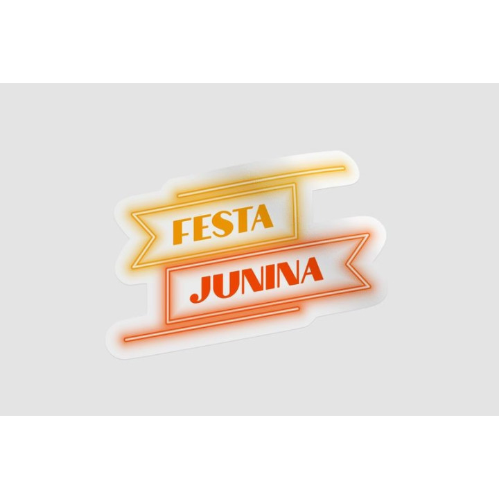 Neon Ribbon Style Festa Junina Sticker - DecalsHouse