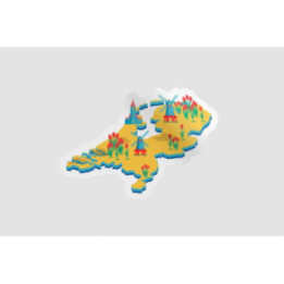 Netherlands Map Style 14 Sticker - DecalsHouse