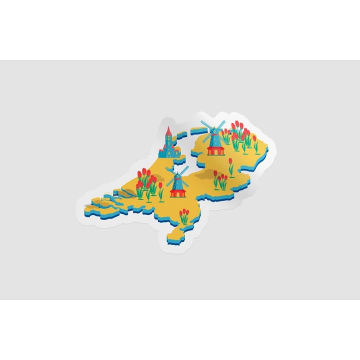 Netherlands Map Style 14 Sticker - DecalsHouse