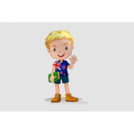 New Zealand Boy Carrying A Book Sticker - DecalsHouse
