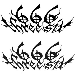 666 Three Six Stickers – Extreme Metal Logo Decals (2-Pack)