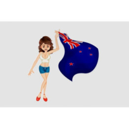 New Zealand Flag With Woman Sticker - DecalsHouse