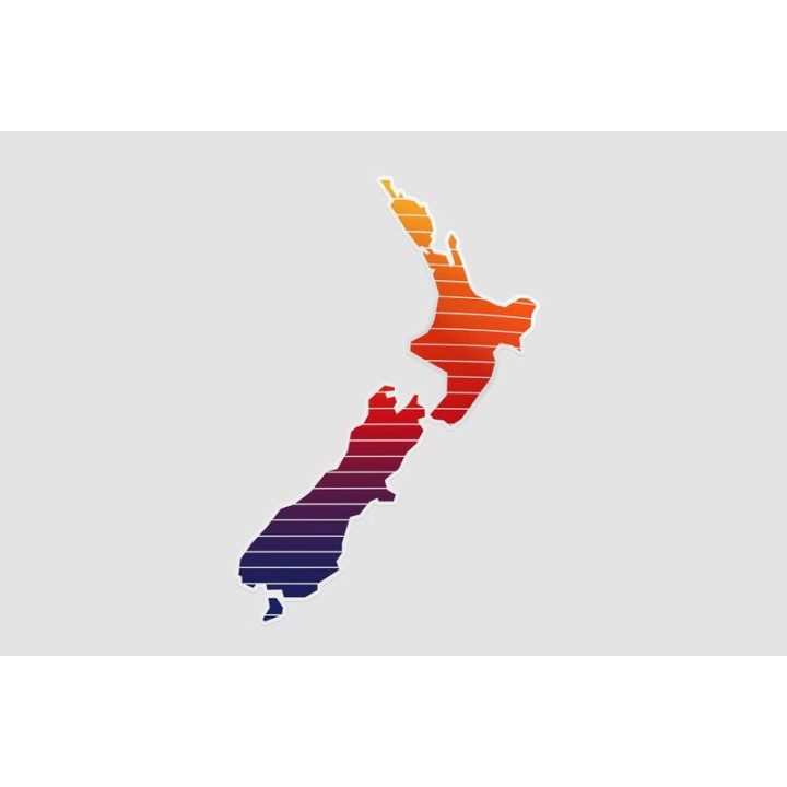 New Zealand Map Style 14 Sticker - DecalsHouse