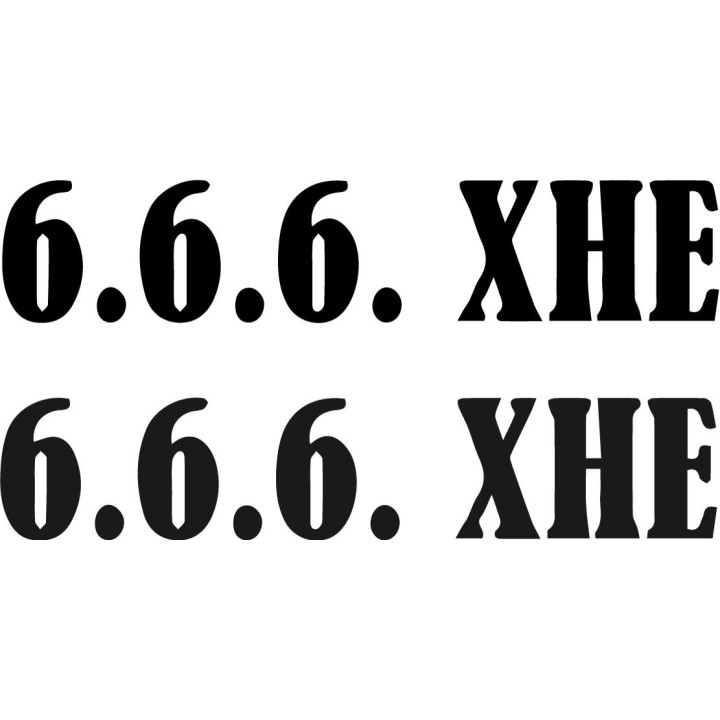 6.6.6. XHE Stickers – Metal Band Logo Decals (2-Pack)