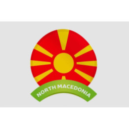 North Macedonia Flag Style 2 Sticker - DecalsHouse