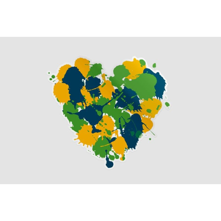 Paint Heart With Brazil Colors Sticker - DecalsHouse