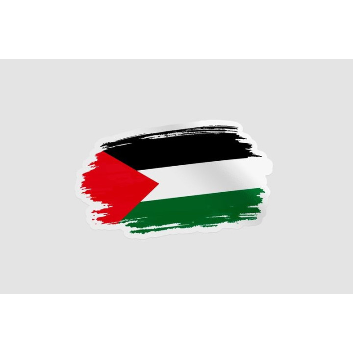 Palestine Brush Flag Sticker - DecalsHouse