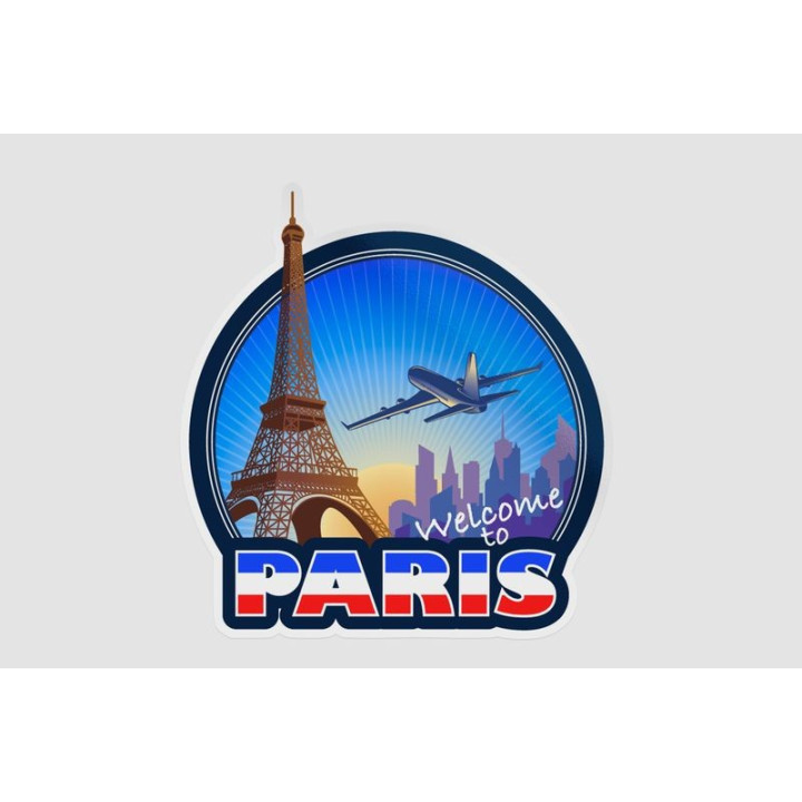 Paris Eiffel Tower Stickers – Travel Emblem Decals (2-Pack)