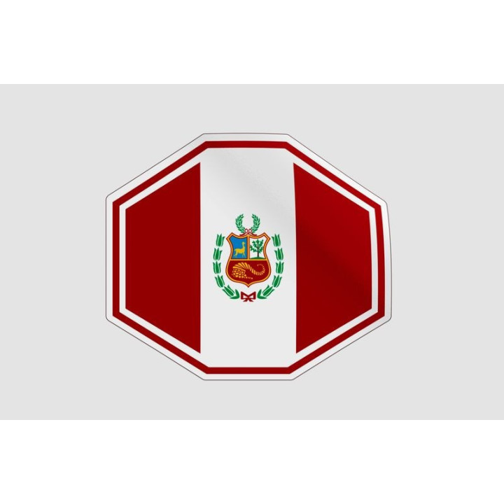 Peru Flag Style 15 Sticker - DecalsHouse