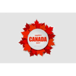 Red Canadian Maple Leaves With Lettering Happy Canada Day Sticker - DecalsHouse