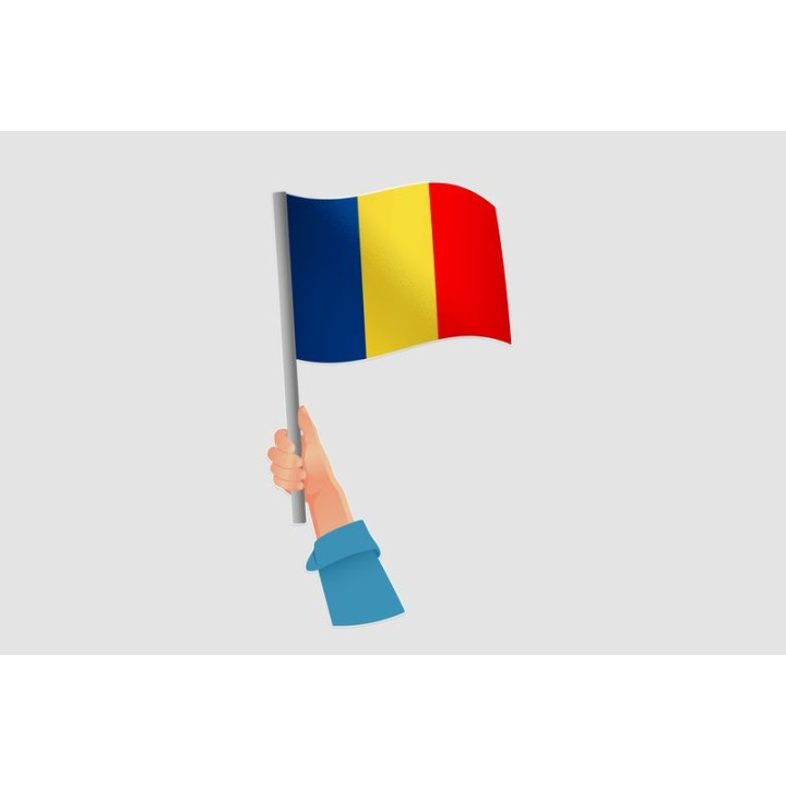 Republic Of Chad Flag Style 16 Sticker - DecalsHouse